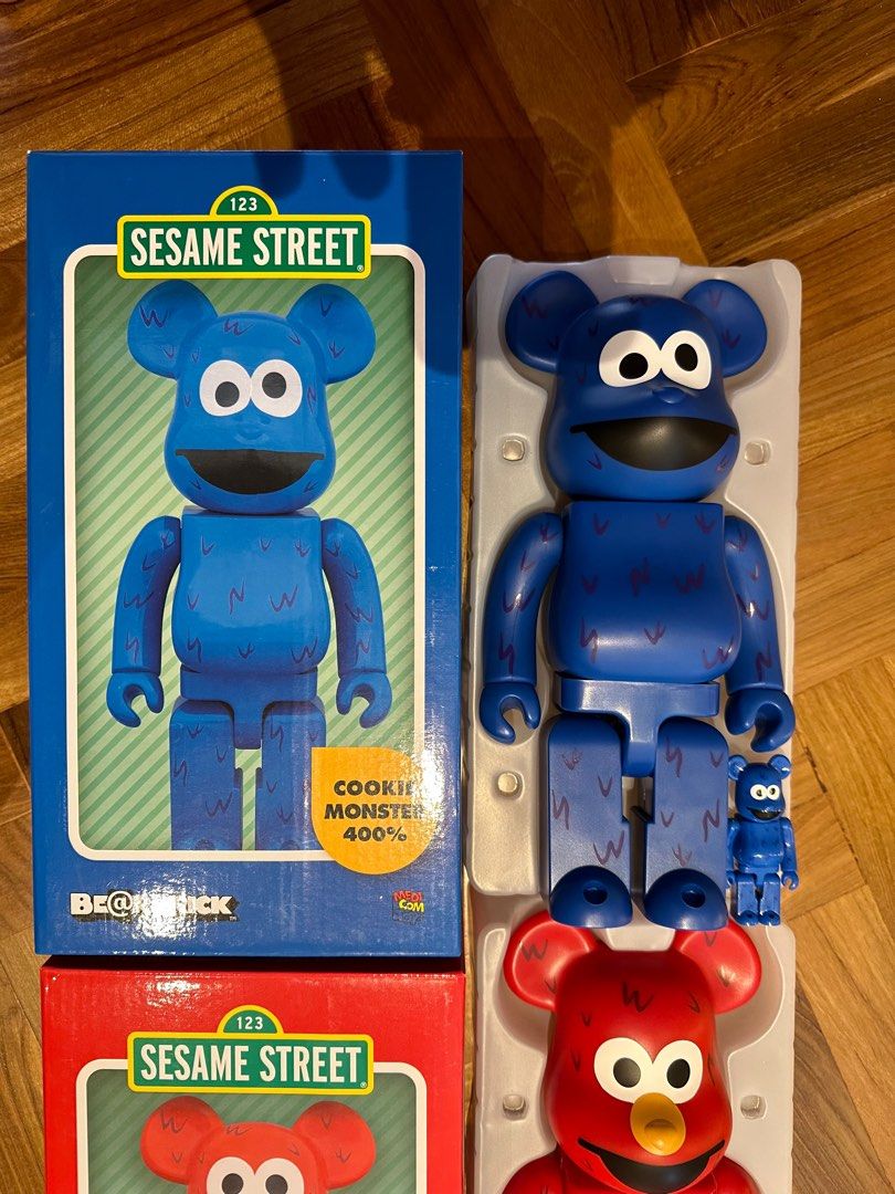 Bearbrick Elmo & Cookie Monster 400% & 100% Set Be@rbrick, Toys be@rbrick ELMO & cookie monster 400% セット