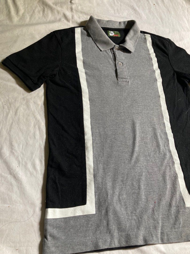 Bench men black and grey polo shirt, Men's Fashion, Tops & Sets