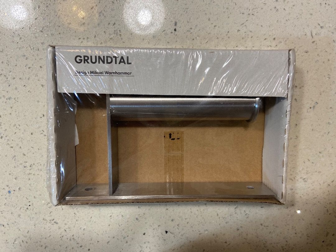 BNIB IKEA Grundtal Toilet Roll Holder, Furniture & Home Living
