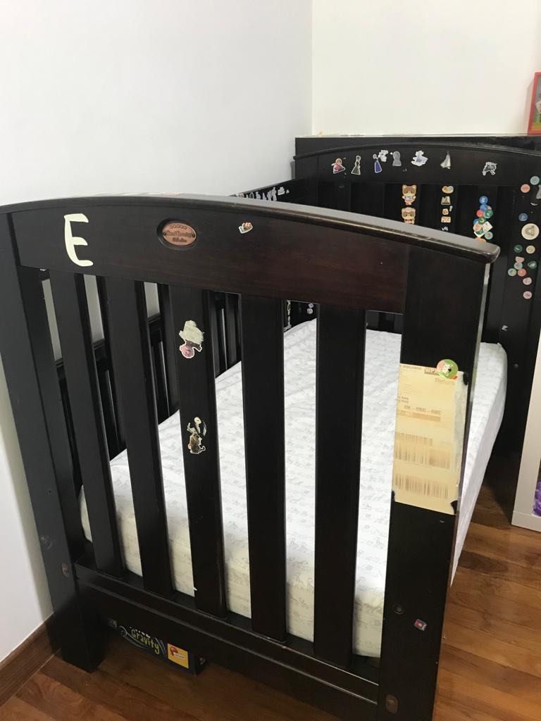 Boori Convertible Cot Bed (Dark Brown), Babies & Kids, Baby Nursery