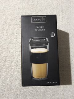 BRAND NEW GLASS COFFEE TUMBLER HOT & COLD DOUBLE WALL GLASS