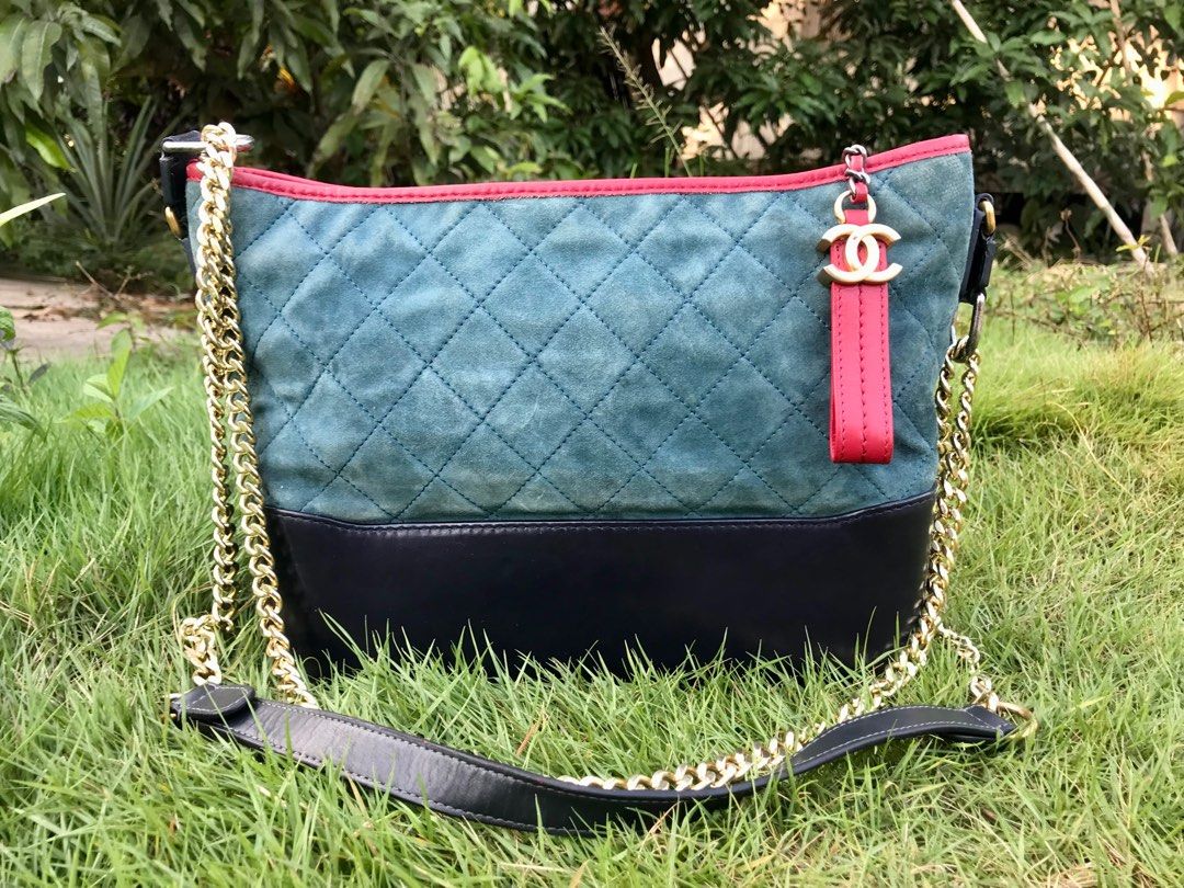 Chanel Suede Calfskin Quilted Medium Gabrielle Hobo Bag, Luxury
