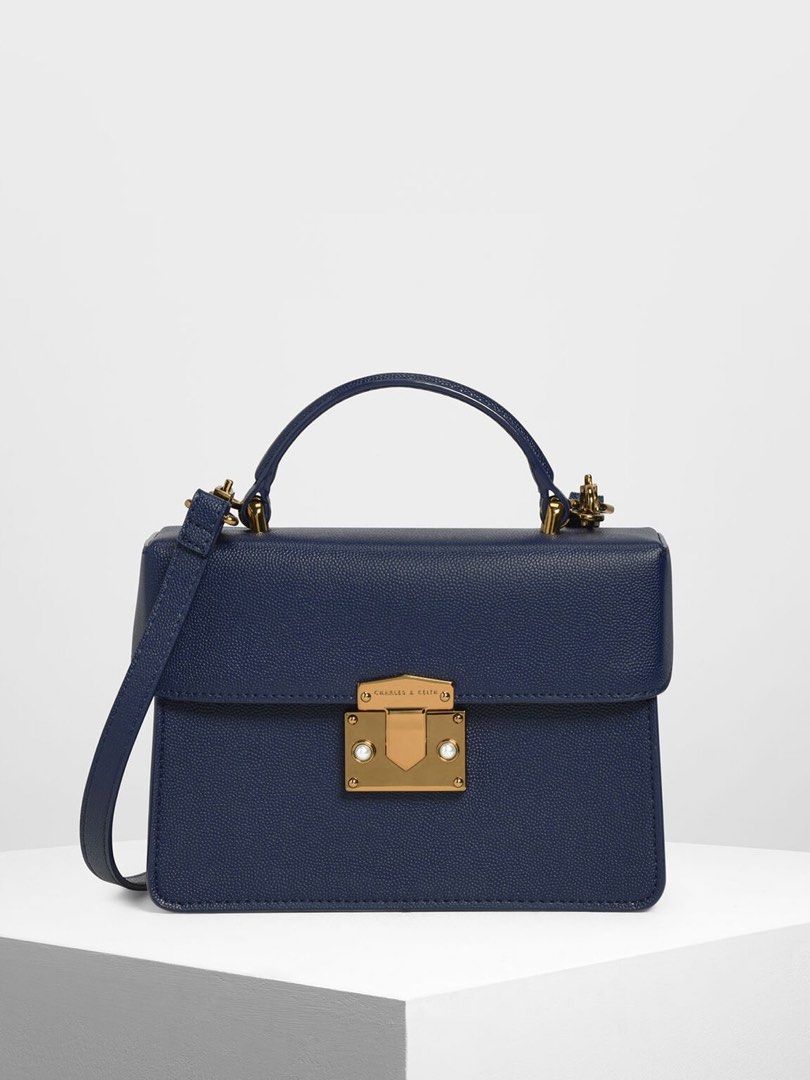 Classic push lock online bag charles and keith