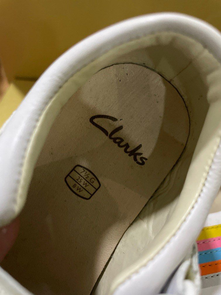 Clarks White Girls Shoes 7.5G Babies Kids Babies Kids
