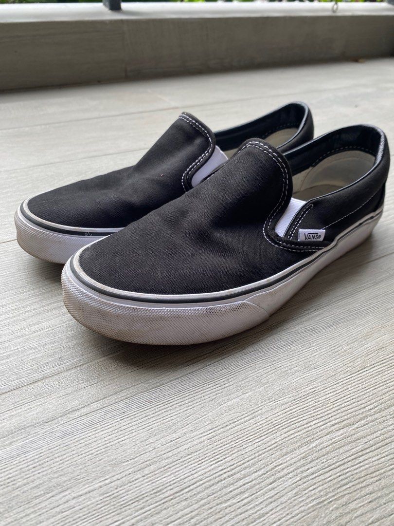 Mens black top slip on vans