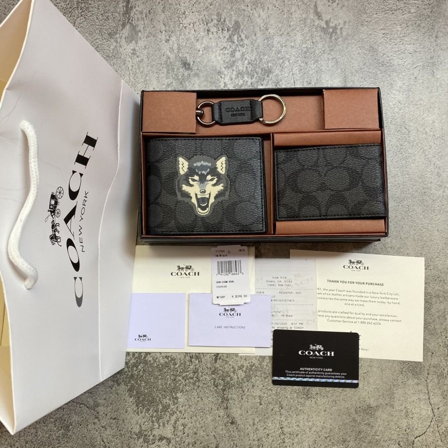 Coach Men s wallet wolf F11945 IM Black