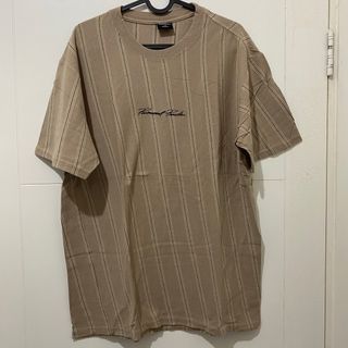 Cotton On Cream Striped T-shirt - kaos krim garis coklat muda L