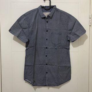 Cotton On Short Shirt Pattern - kemeja lengan pendek navy biru tua S