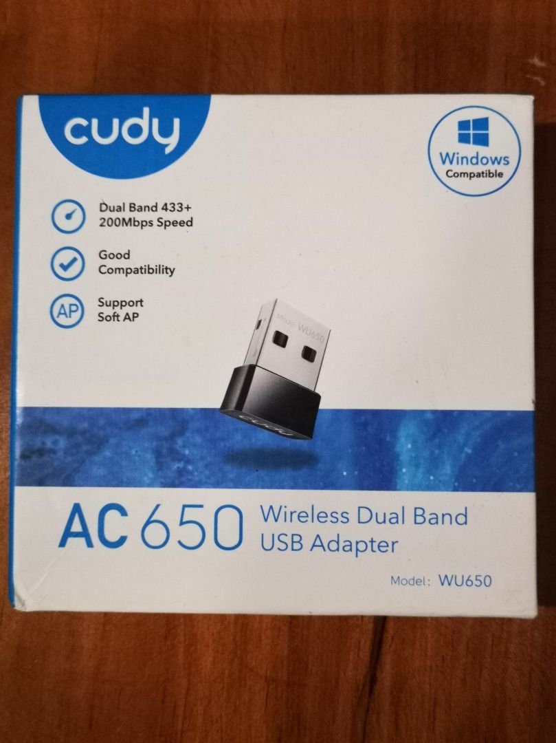 Cudy AC 650 Wireless Dual Band USB Adapter, 433Mbps + 200Mbps USB