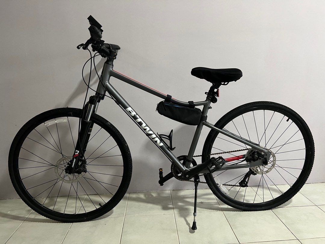 Decathlon Riverside 500 Bicycle Grey Hybrid Bike Cycling