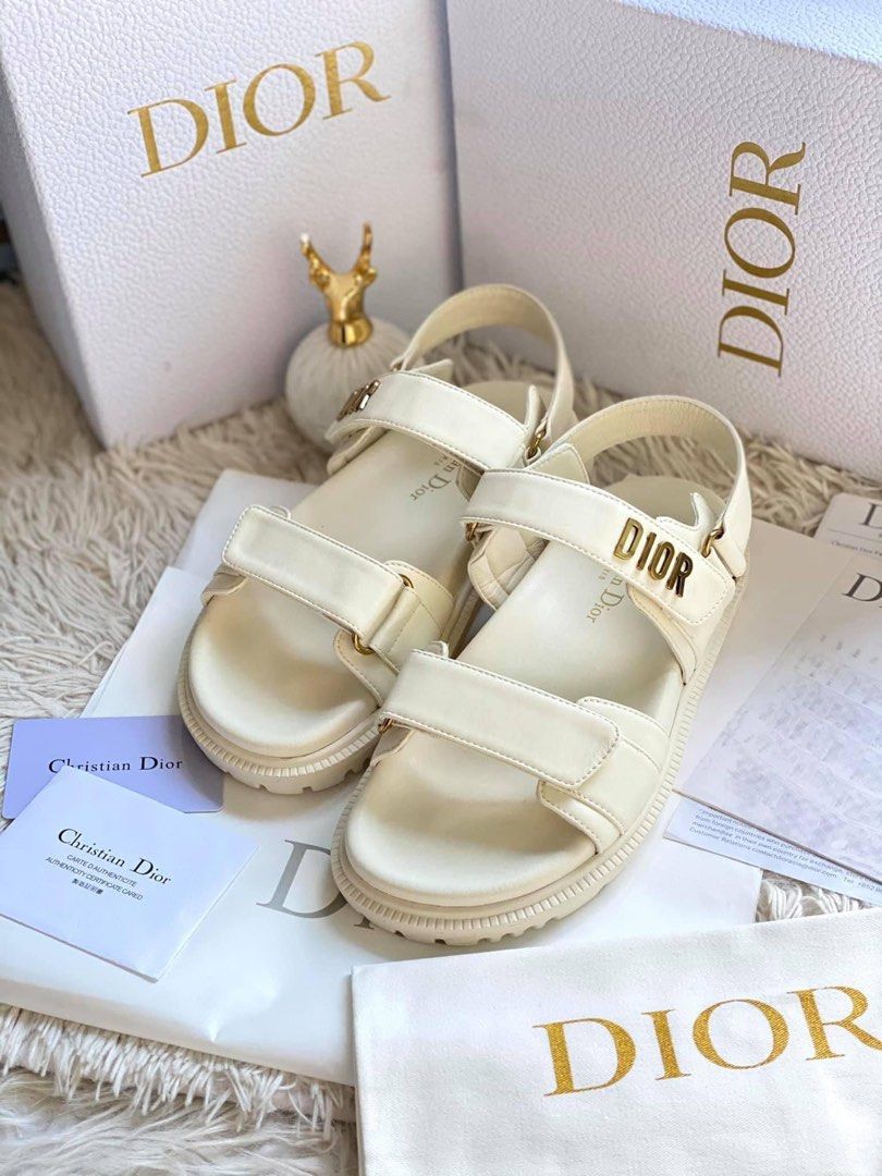 Dior Flats Sandal Slide, Women's Fashion, Footwear, Flats & Sandals on ...