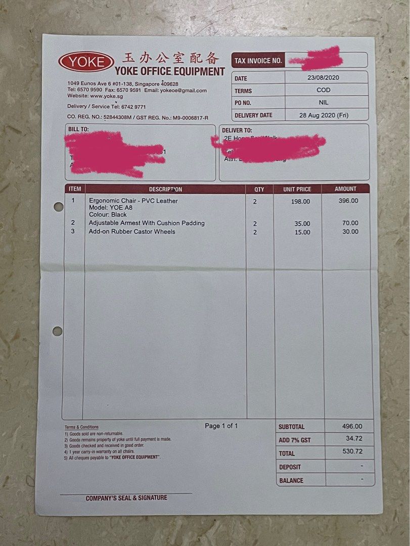 Ergonomic Office Chair (PVC Leather), Furniture & Home Living