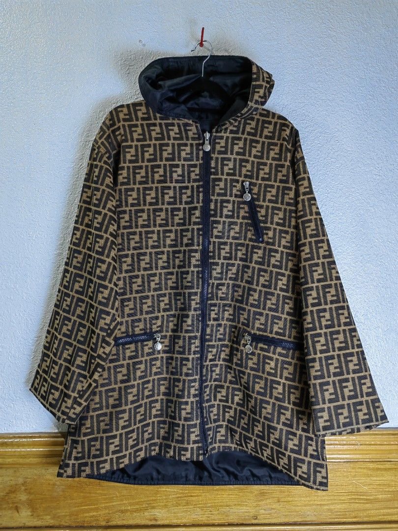 Fendi Zucca Reversible Hoddie Jacket, Luxury, Apparel on Carousell