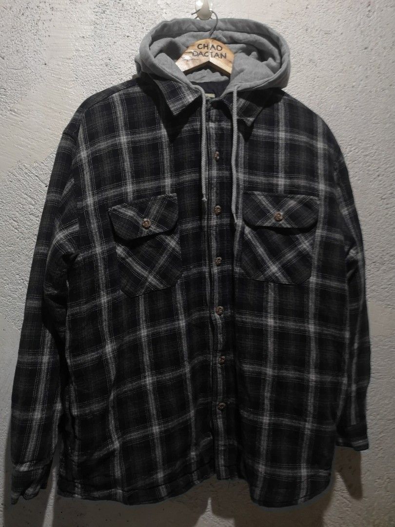 Field & stream men's quilted flannel discount hooded jacket