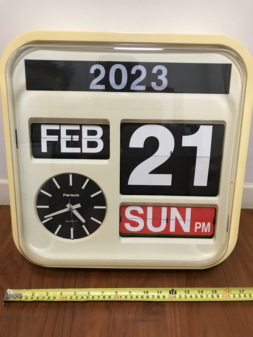 Flip Clock with Analog time, Month/Date/Day and Year [ONLY Analog Clock