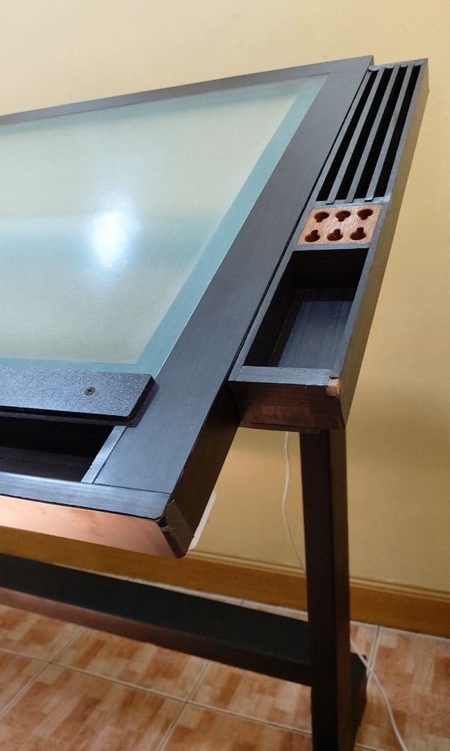 Glass Top Drafting Table, Furniture & Home Living, Office Furniture