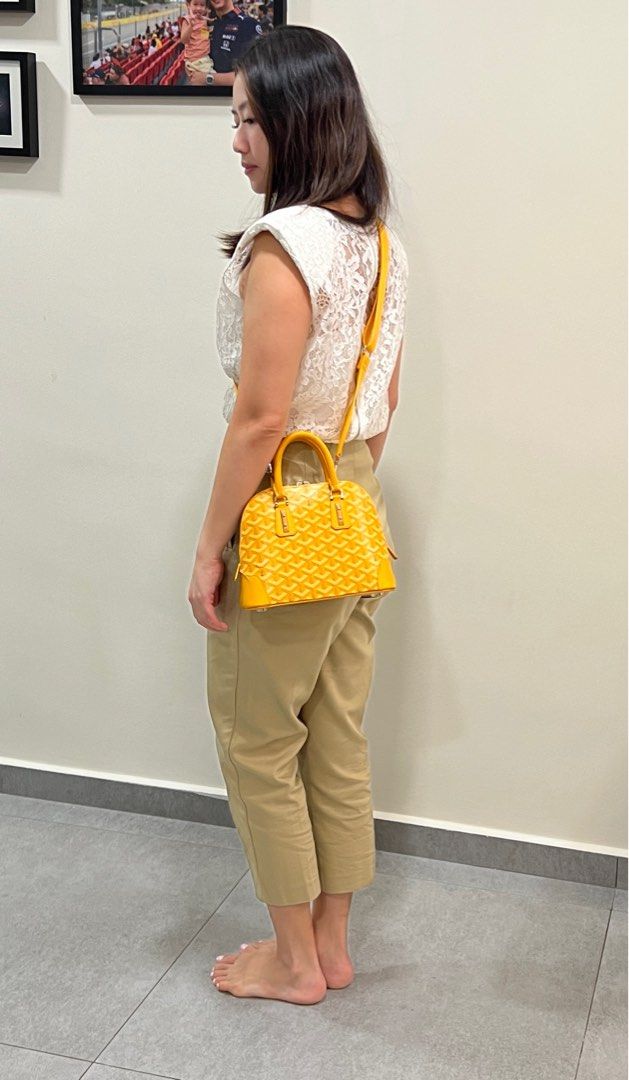 Goyard mini vendome bag in yellow, strap included