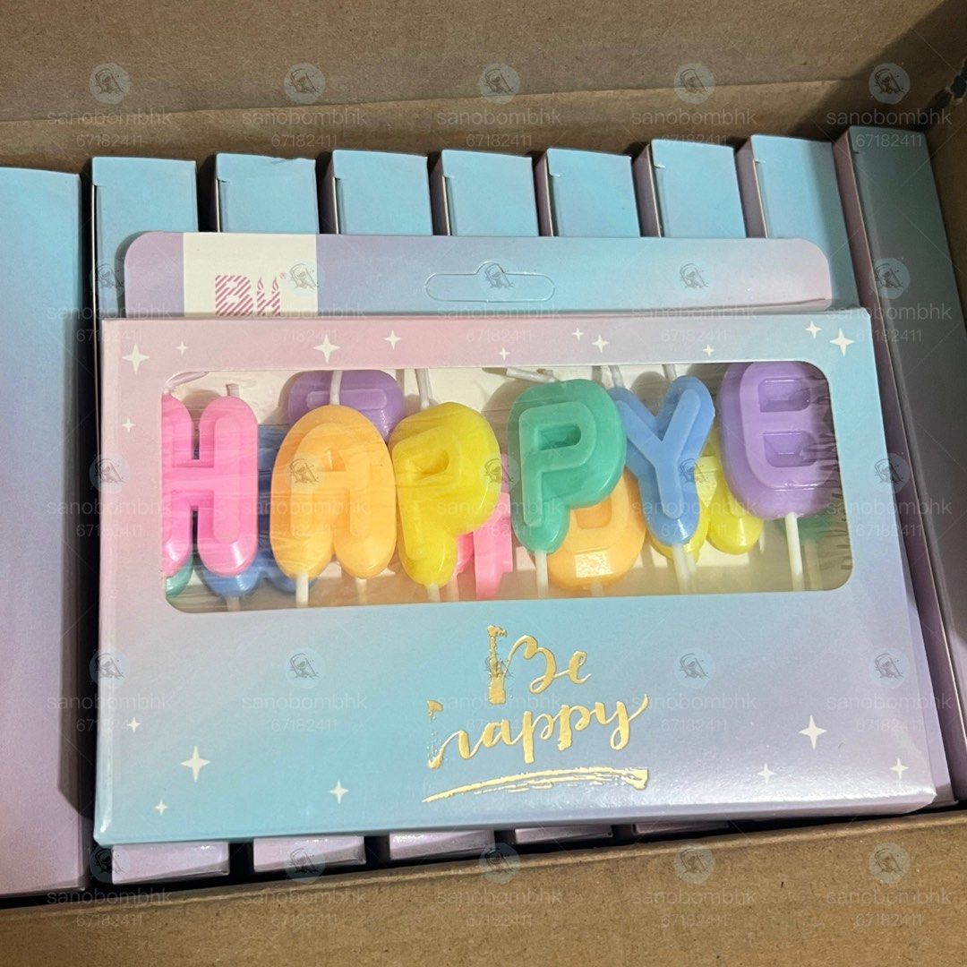 糖果色英文字母蠟燭🎂Happy Birthday蠟燭🎂生日慶祝必備現貨📦旺角格仔交收, 興趣及遊戲, 手作＆自家設計, 文具及工藝-  節日佈置及裝飾-