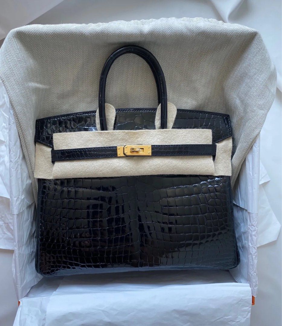 Hermes Birkin 25 Crocodile Porosus black GHW Stamp Z (receipt 2022),  Luxury, Bags & Wallets on Carousell