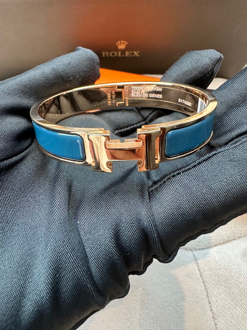 Hermes bracelet blue and gold deals