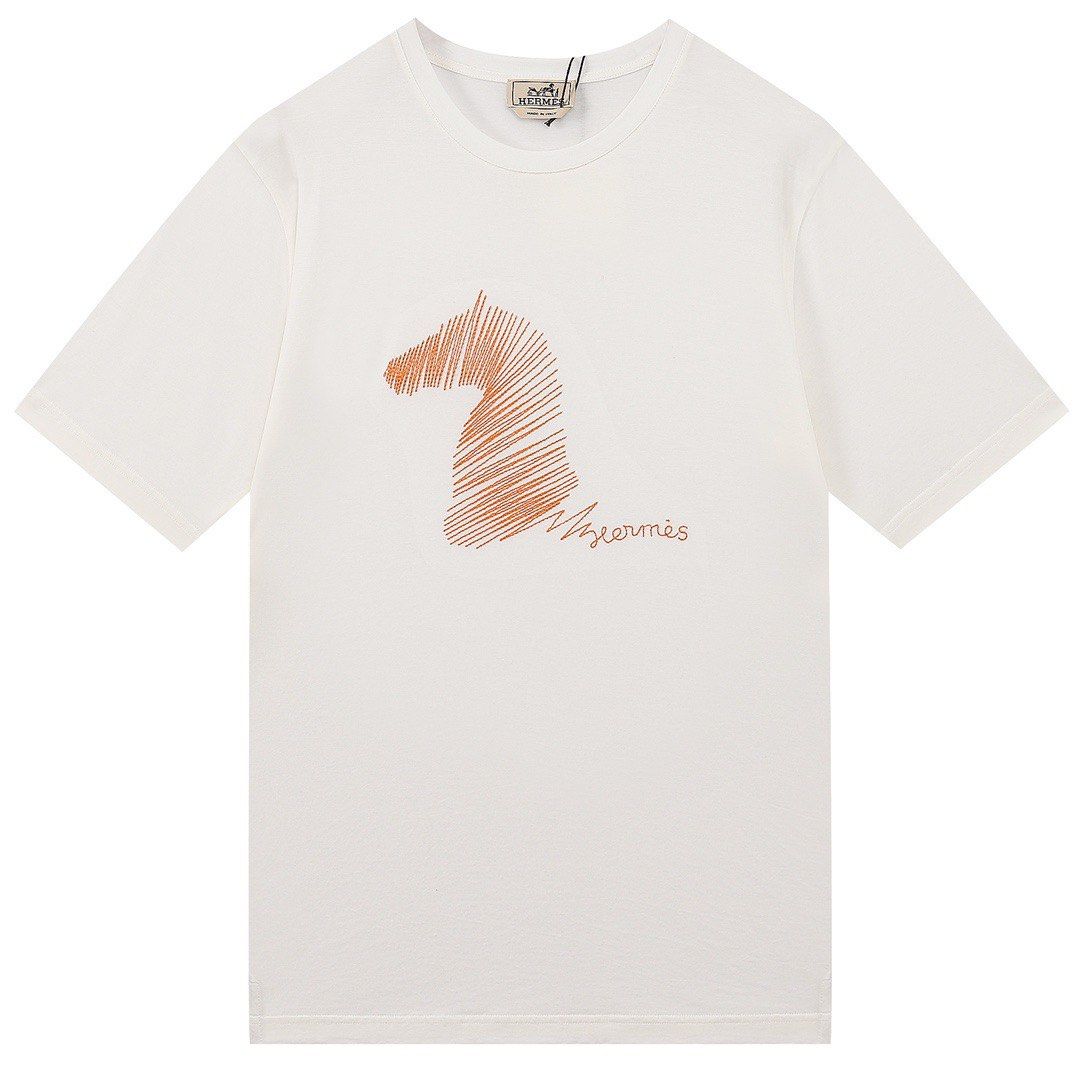 HERMES EMBROIDERED T-SHIRT/TEE (3 Color) (All sizes available), Luxury ...