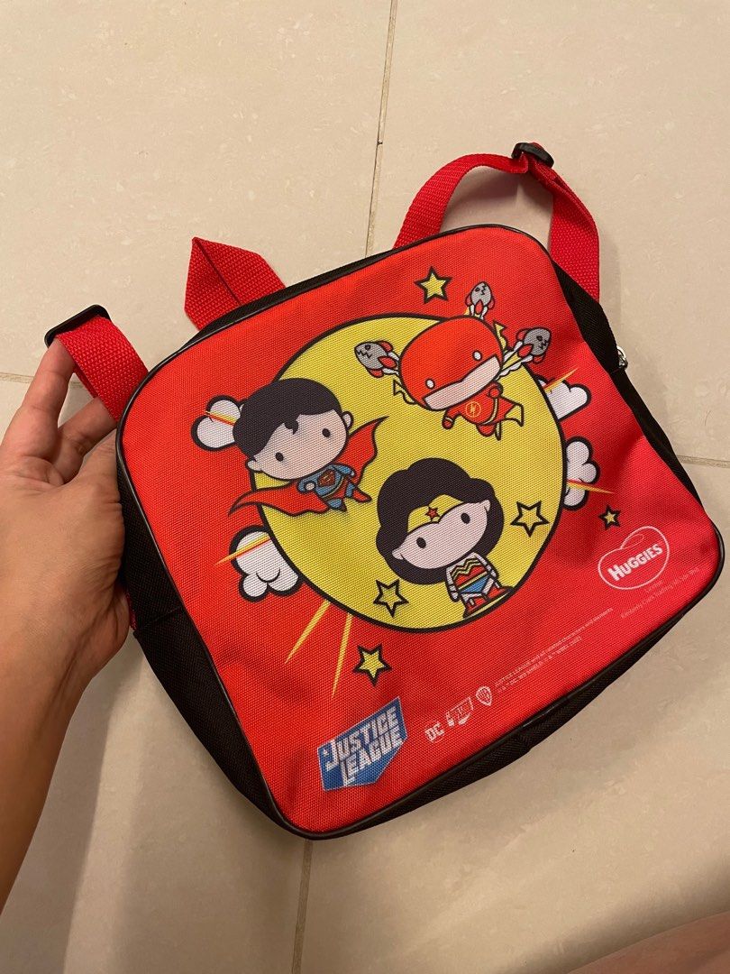 Huggies Justice League kids bag ( free gift included tsumtsum