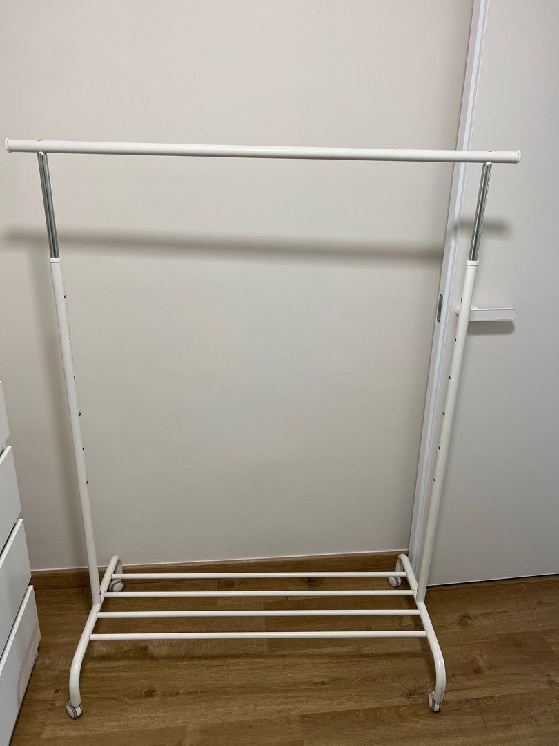 IKEA clothes rack on wheels, Furniture & Home Living, Furniture
