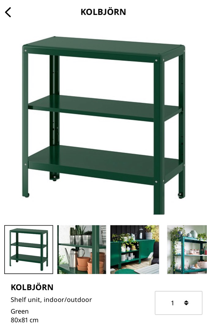 Ikea Metal Green Shelf, Furniture & Home Living, Furniture, Shelves, & Racks on Carousell