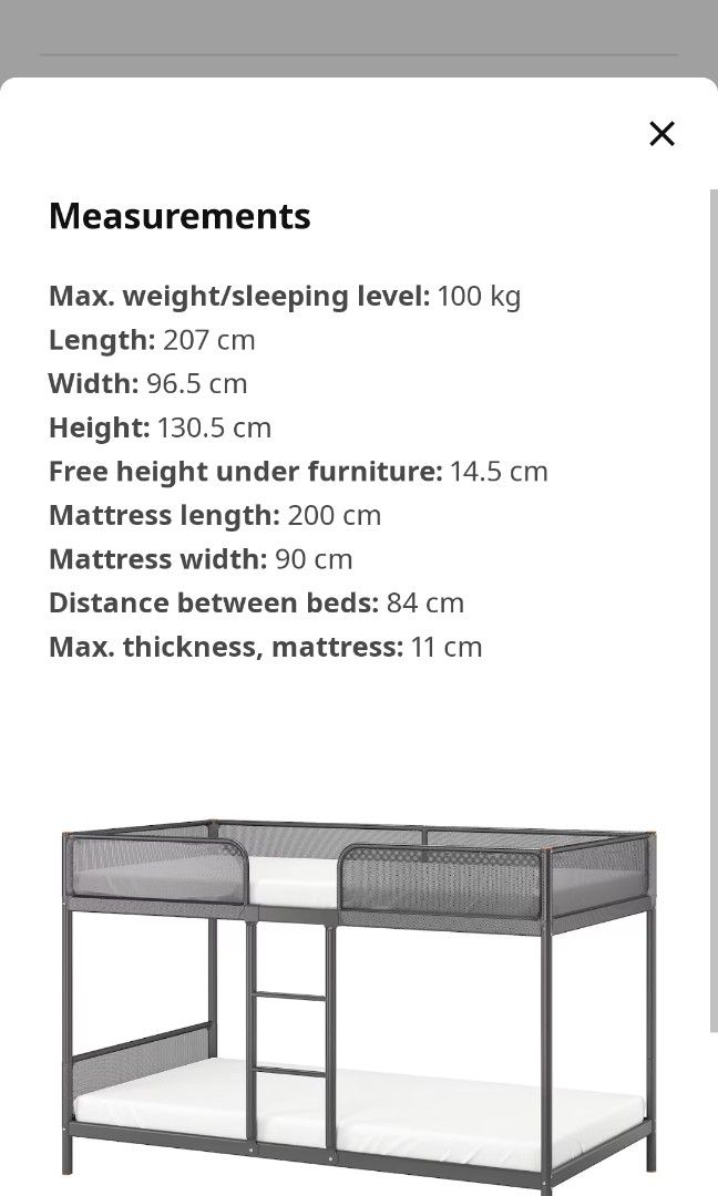 Ikea Tuffing Kids Bunk Bed, Furniture & Home Living, Furniture, Bed
