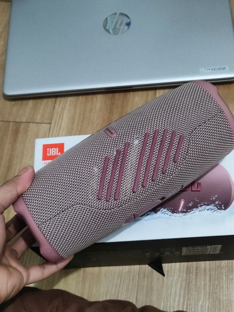 JBL Charge 5 Bluetooth Speaker (Category: Soundbars, Speakers & Amplifiers) located in Pasig City. Submitted by igustnik (Listing ID 1206730214, Image 2). Description: WHAT YOU SEE IS WHAT YOU GET BAWAL SA MAAARTE Note: OPEN FOR SWAP SA PHONE. PM ME LANG. ALL GOODS EXCEPT FOR SOME FLAWS NA COMMON PROBLEM SA JBL SPEAKERS NA MAY RUBBER KINEME. SIGNS OF USAGE KUMBAGA. May mga natanggal nang rubber parts. Some are already falling off siguro kasi sa k