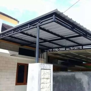 Kanopi Besi Hollow + Atap Spandek