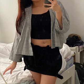 kashieca plaid button top