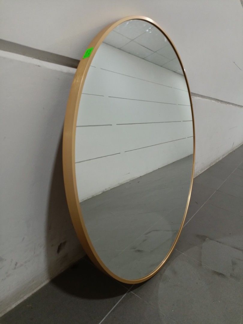 KIRKLAND Gold Frame Round Mirror 80cm, Furniture & Home Living, Home