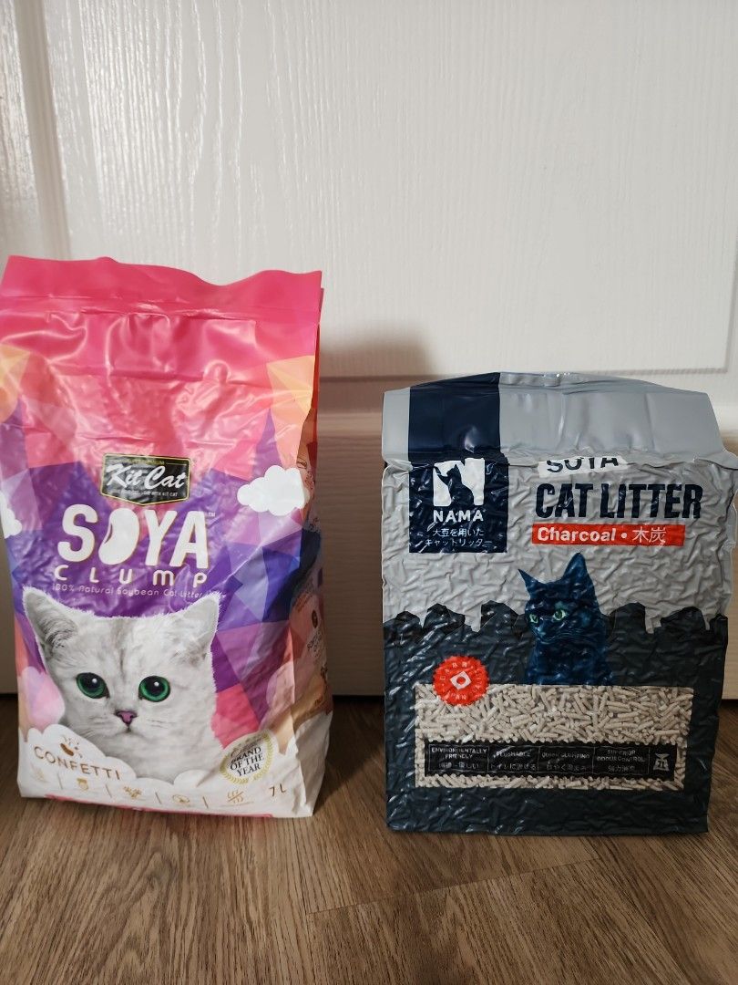 Kit Cat & Nama Soya Clump Cat Litter, Pet Supplies, Homes & Other Pet Accessories on Carousell