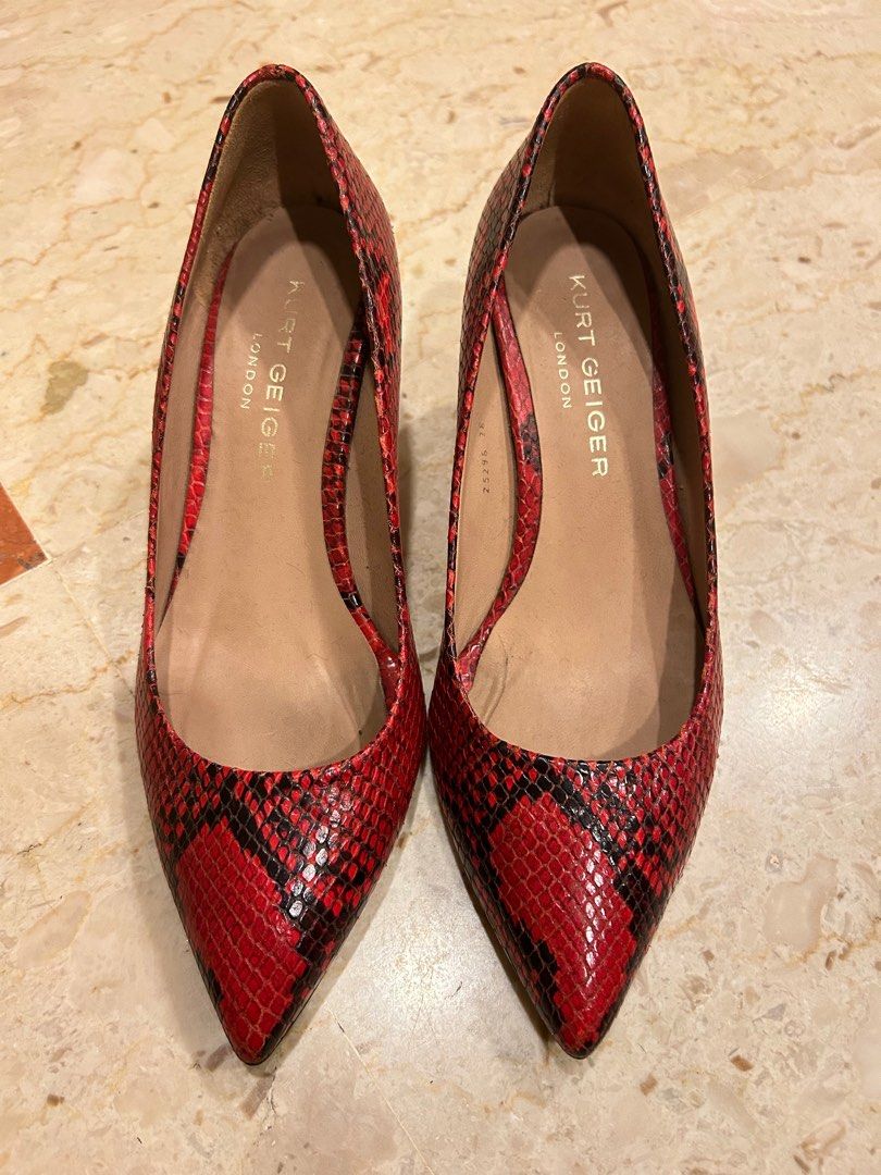 Kurt Geiger snake skin heels red and black size 38
