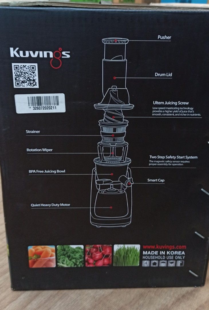 Kuvings Slow juicer NS321CBS2, TV & Home Appliances, Kitchen