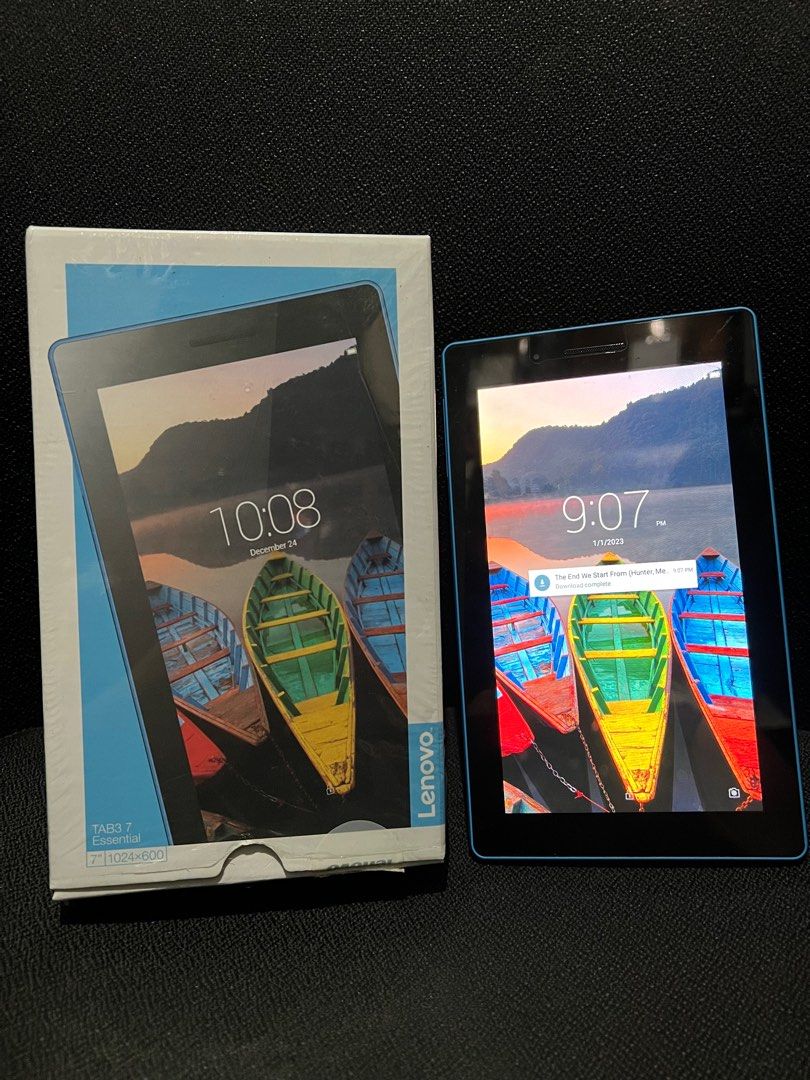 Lenovo TAB3 7 Essential 7-inch 8gb (Category: Android) located in Las Pinas. Submitted by wat3rm3lynn (Listing ID 1206856685, Image 2). Description: Lenovo TAB3 7 Essential 7-inch 8gb Lenovo TAB3 7 Essential Portable Tablet Size: 7 inches Weight: 0.485 kg Wifi only Color: Black with Blue lining Storage: 8gb OS: Android 5.0 Battery: 3450 mAh Mfg date: 2017-04-29 In good condition. Used this as e-book reader only. Includes Unit and box only (no cha