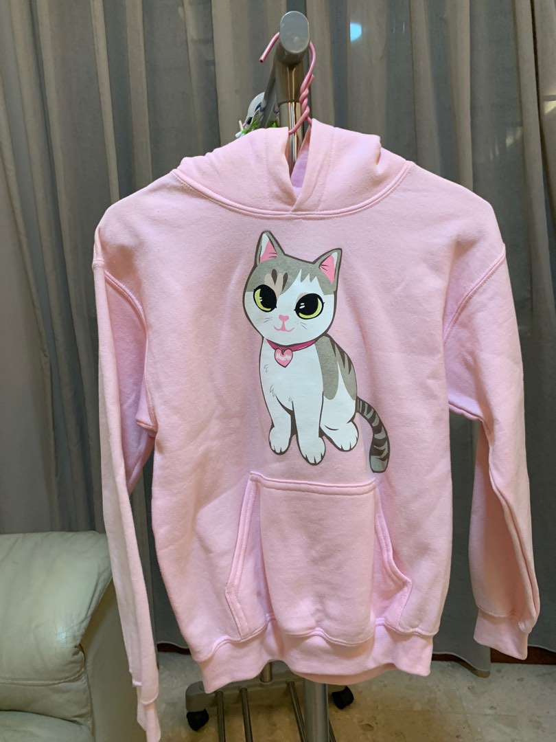 Pink cat hoodie with sales ears