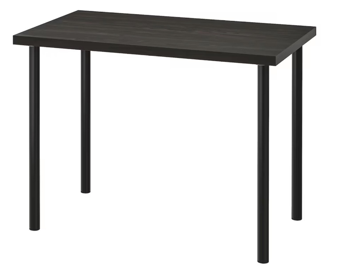 IKEA LINNMON / ADILS Desk table , blackbrown, 100x60 cm, Furniture