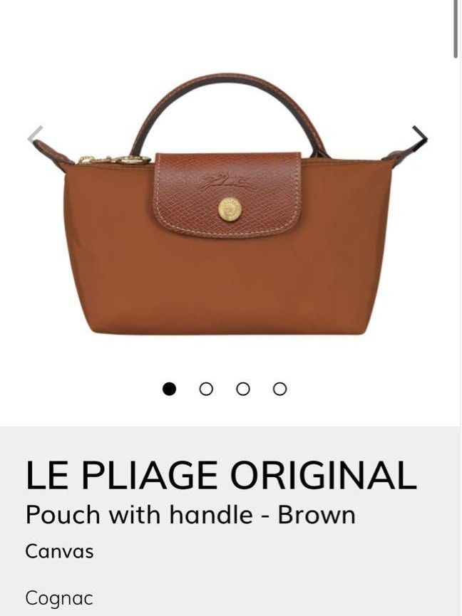 Longchamp Pouch with Handle in Cognac (Original not Green)