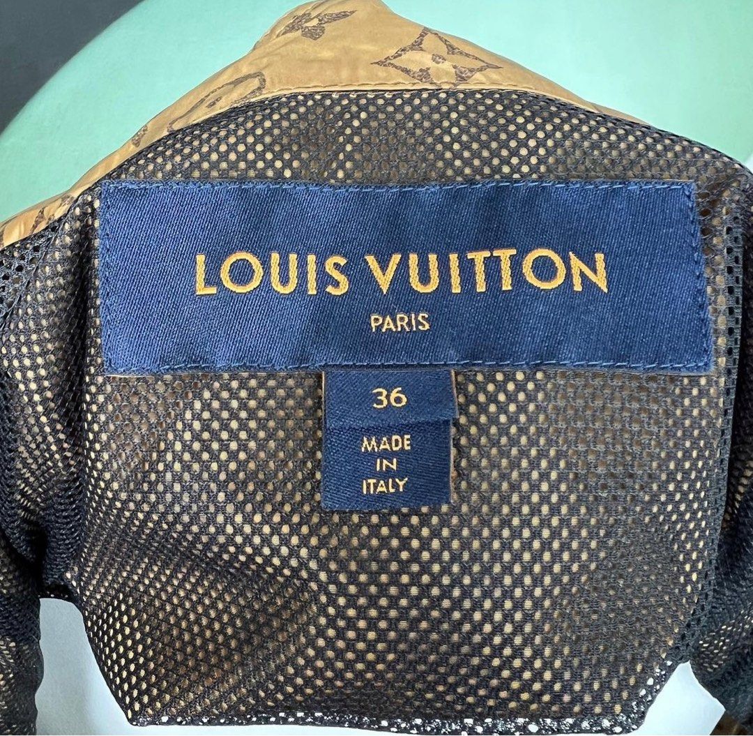 LOUIS VUITTON Vintage LV Monogram Trench Coat 36 Gray 