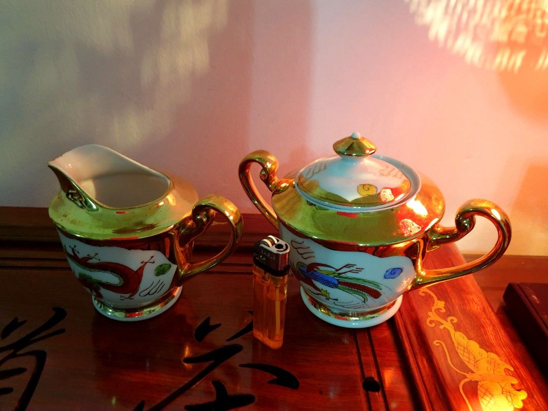 Made in Japan EIHO Dragon Phoenix Western Tea Set, Furniture & Home