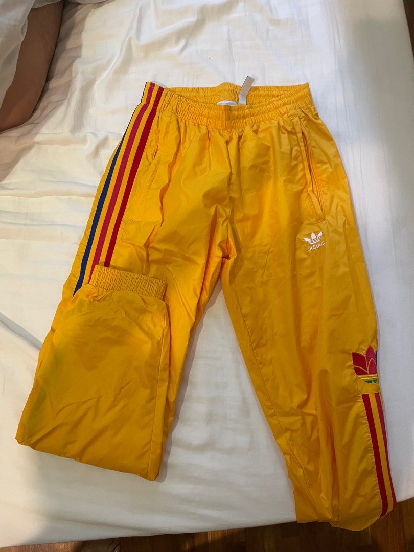 Men s adidas originals 3D TF 3 STEP TP Casual Bundle Feet Sports Pants Trousers Joggers Yellow