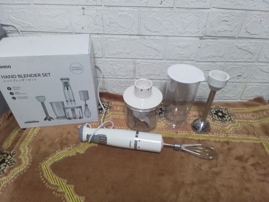 miniso hand blender set, 家庭電器, 廚房電器, 榨汁機及攪拌機 Carousell