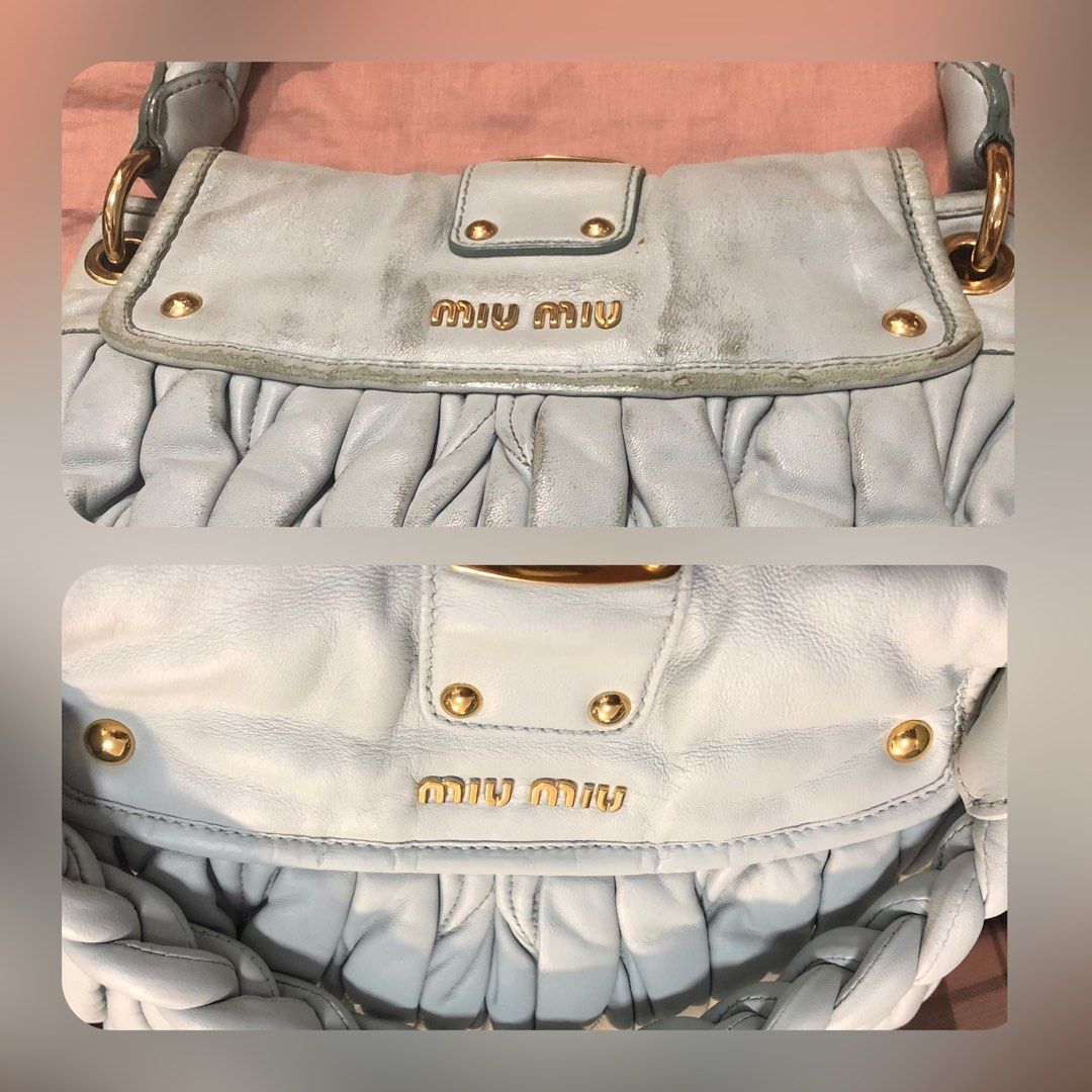 Miu Miu bag spa cleaning repair colouring colour touchup restoration