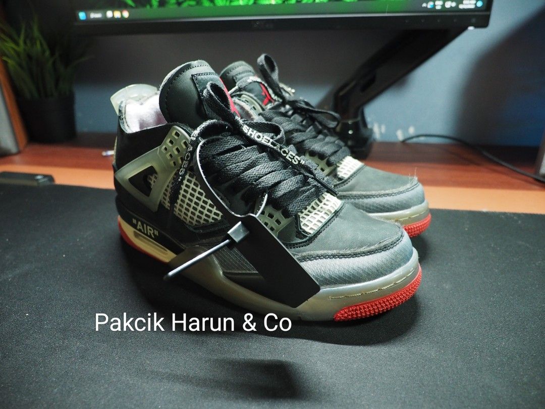 Nike air jordan 4 off white bred Men s Fashion Footwear