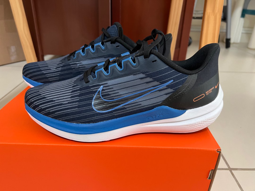 Nike Air Winflo 9 Road Running Shoes Obsidian, Men's Fashion