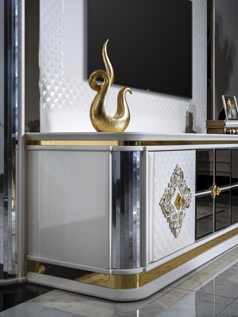 ODETTE Mirrored TV Console Bespoke, Furniture & Home Living