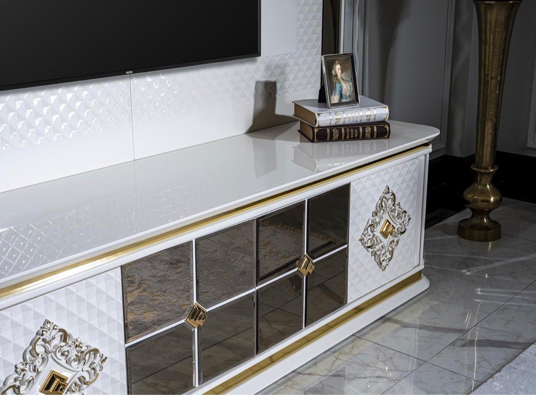 ODETTE Mirrored TV Console Bespoke, Furniture & Home Living