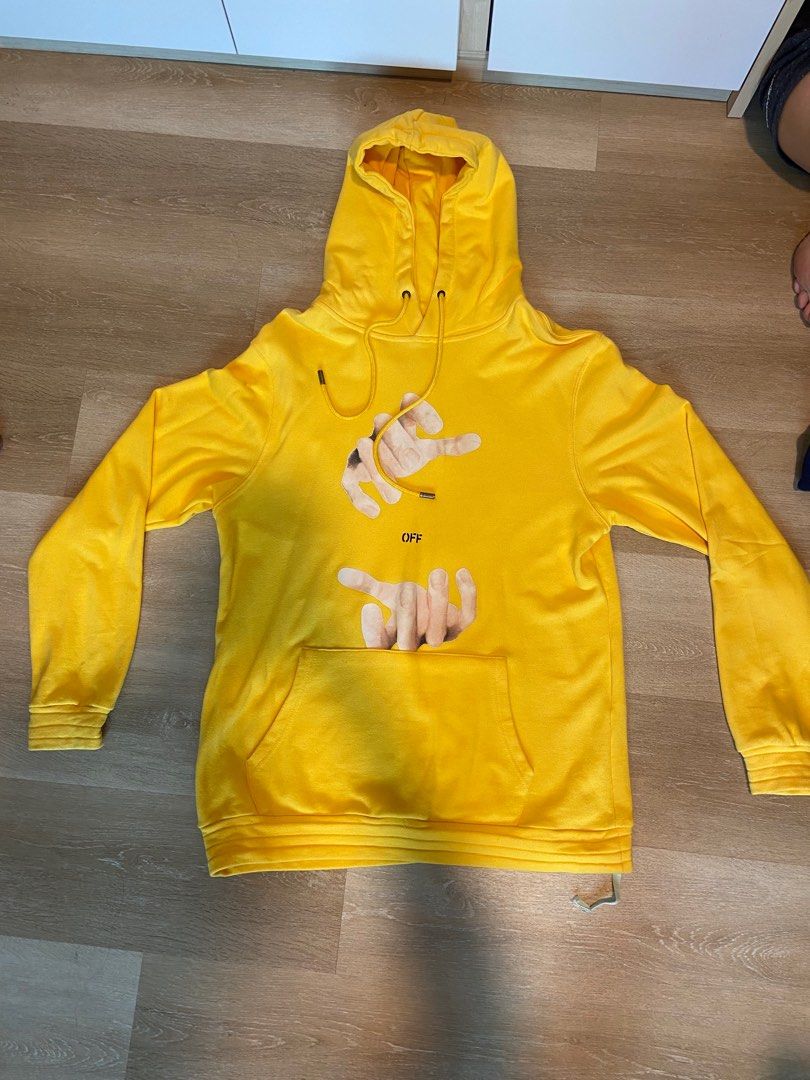 Off white yellow hands hoodie 2025